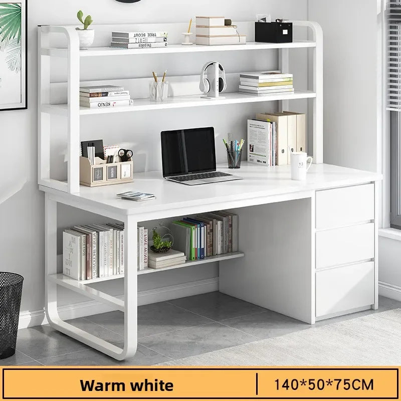 New model Desk Desktop Computer Desk Simple Home Desk Student Bedroom Bookshelf Integrated Writing Desk