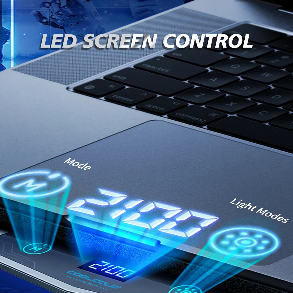 COOLCOLD RGB Laptop Cooling Pad - Ultra-Quiet USB Cooler
