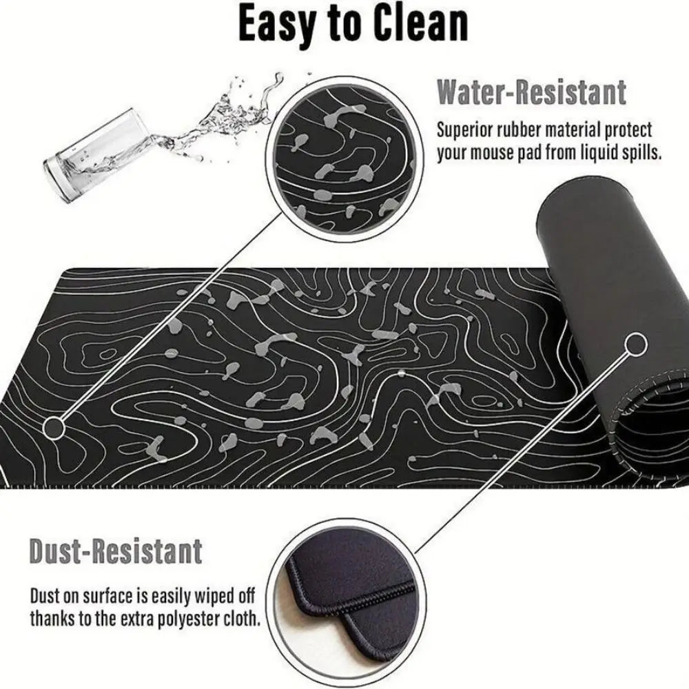 Professional Gaming Topographic Shape Gaming Mouse Pad Anti-Slip Wear-Resistant Keyboard Pad Table Mat Computer Desk