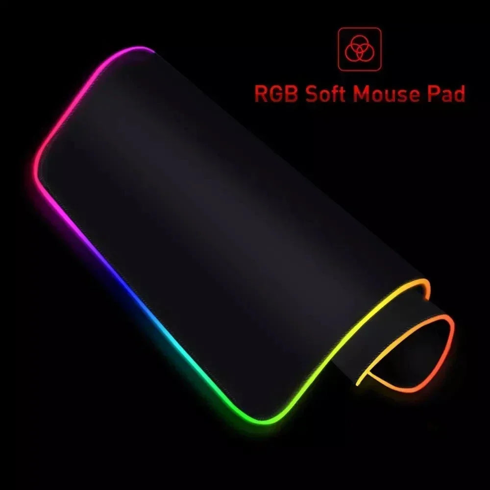 New Gamer RGB Desk Mat Backlight B-Battlefield 6 Mouse Pad Back Light Led Mousepad Setup Gaming Accessories Deskmat Big Mousepad