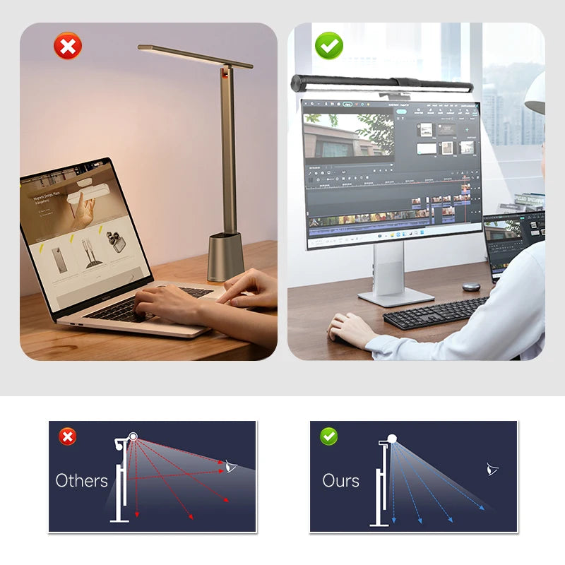 Led Monitor Lights Bar Stepless Dimming RGB Screen Hanging Light Bar Eye-caring LED Computer Desk Lamp USB Work Reading Lighting