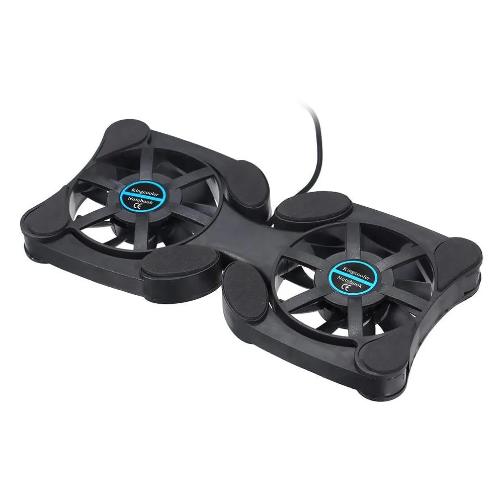 Foldable Cooling Pad Laptop Cooler with Double Fans USB Powered for 7-15 inch
