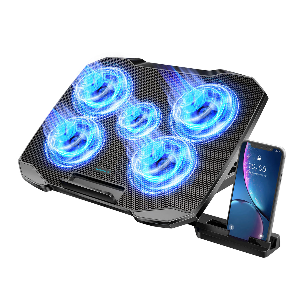 COOLCOLD 5-Fan Cooling Pad for 12 to 17 Inch Devices
