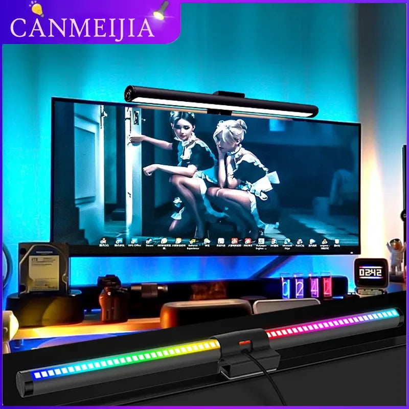 Led Monitor Lights Bar Stepless Dimming RGB Screen Hanging Light Bar Eye-caring LED Computer Desk Lamp USB Work Reading Lighting