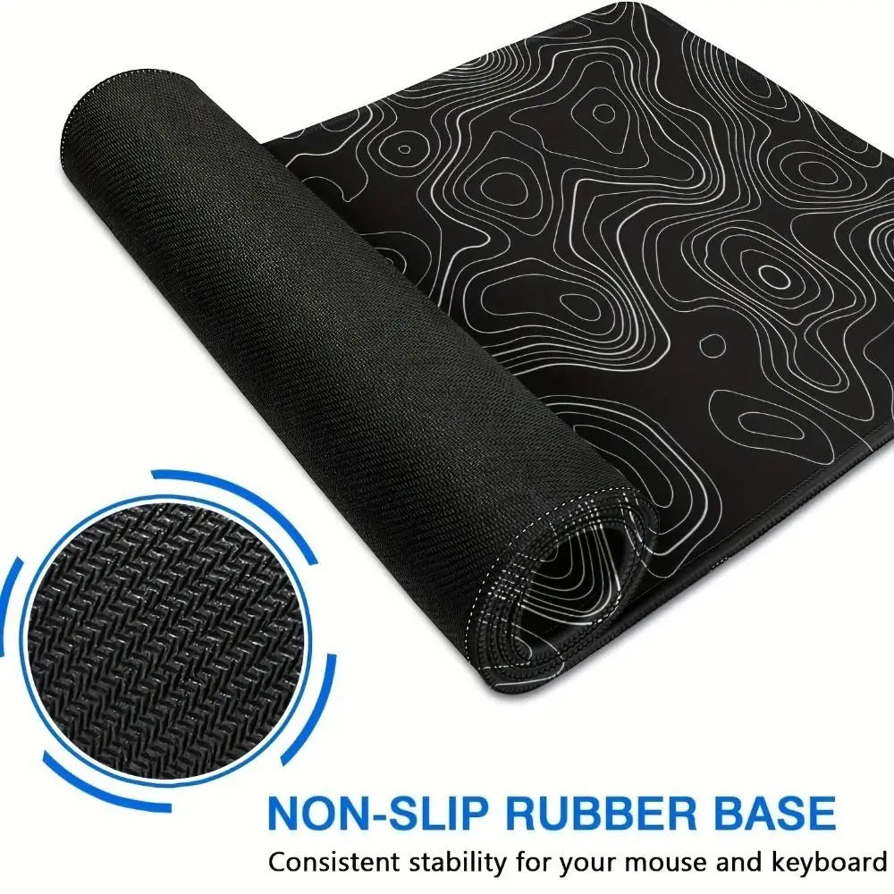 Professional Gaming Topographic Shape Gaming Mouse Pad Anti-Slip Wear-Resistant Keyboard Pad Table Mat Computer Desk