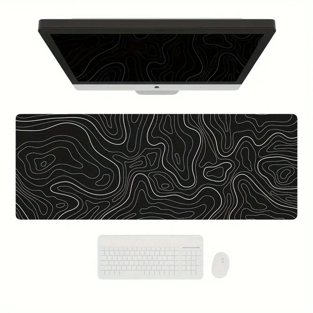 Professional Gaming Topographic Shape Gaming Mouse Pad Anti-Slip Wear-Resistant Keyboard Pad Table Mat Computer Desk