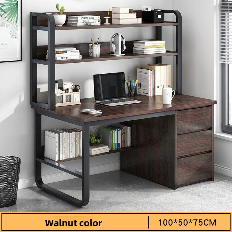 New model Desk Desktop Computer Desk Simple Home Desk Student Bedroom Bookshelf Integrated Writing Desk