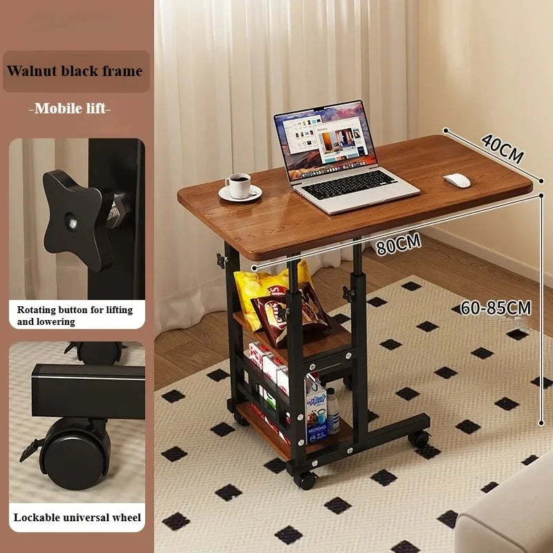 Multi-Functional Small Desk for Bedroom/Dorm/Home Office, Space-Saving Study Table for Students & Lazy Person