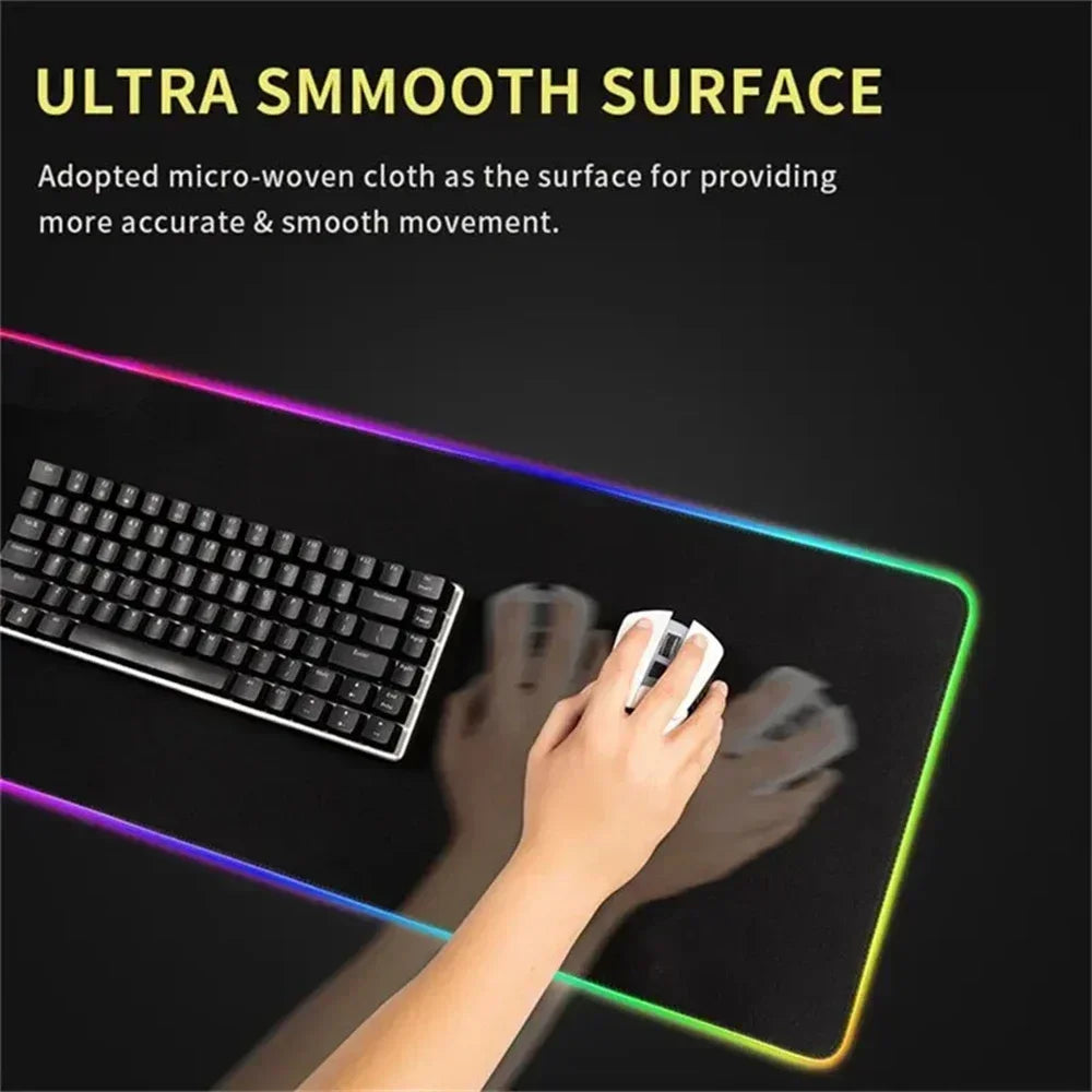 New Gamer RGB Desk Mat Backlight B-Battlefield 6 Mouse Pad Back Light Led Mousepad Setup Gaming Accessories Deskmat Big Mousepad