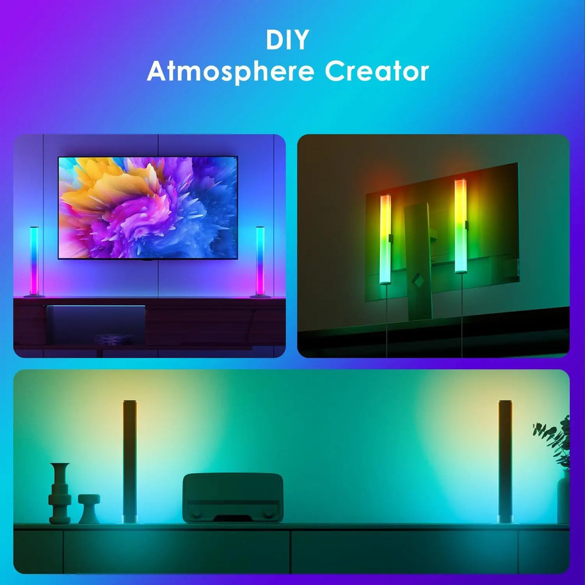 LED Night Desktop Smart RGB  Atmosphere Light Remote Variable Colors USB-powered for Gaming Desk Office Party TV Background Lamp