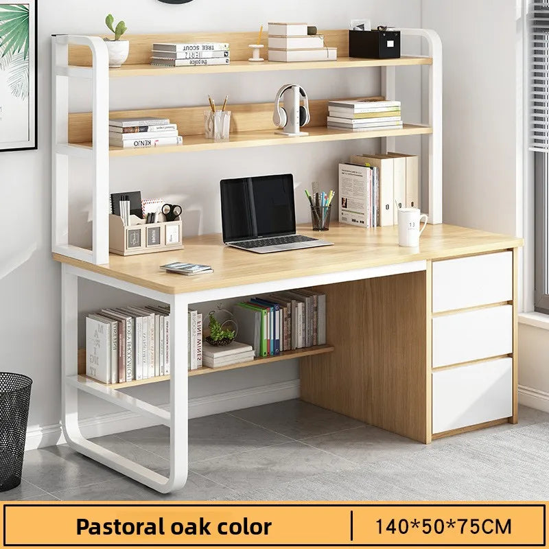New model Desk Desktop Computer Desk Simple Home Desk Student Bedroom Bookshelf Integrated Writing Desk
