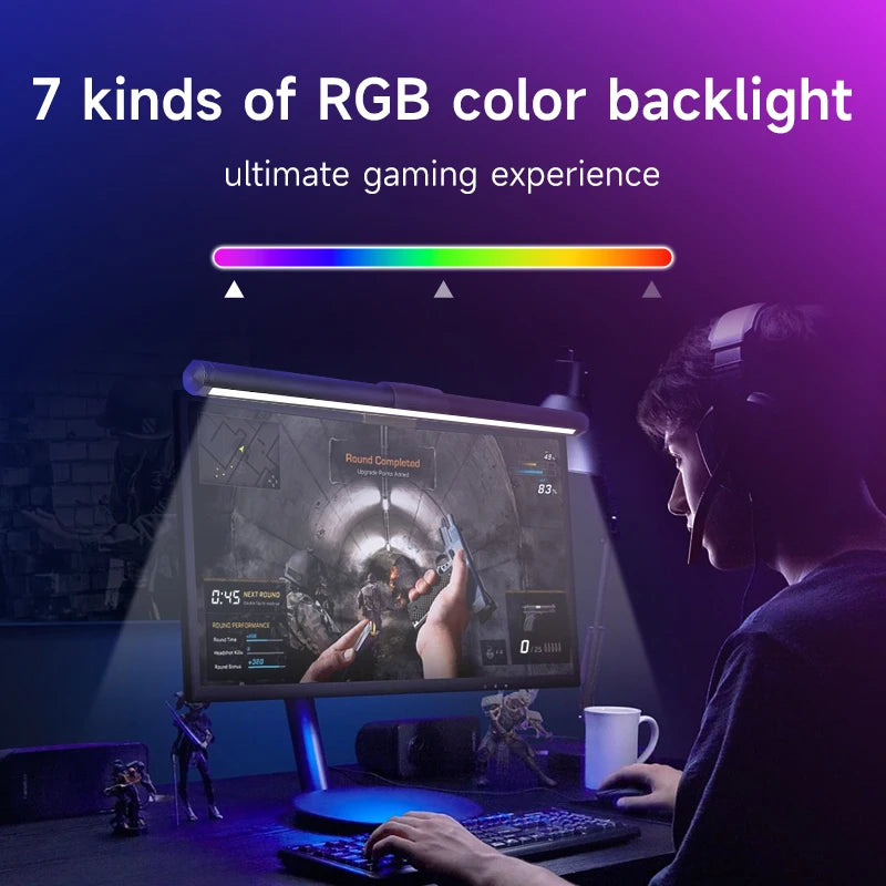 Led Monitor Lights Bar Stepless Dimming RGB Screen Hanging Light Bar Eye-caring LED Computer Desk Lamp USB Work Reading Lighting