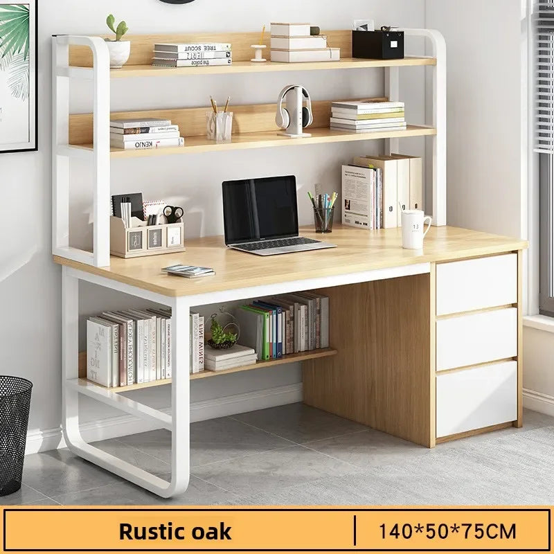 New model Desk Desktop Computer Desk Simple Home Desk Student Bedroom Bookshelf Integrated Writing Desk