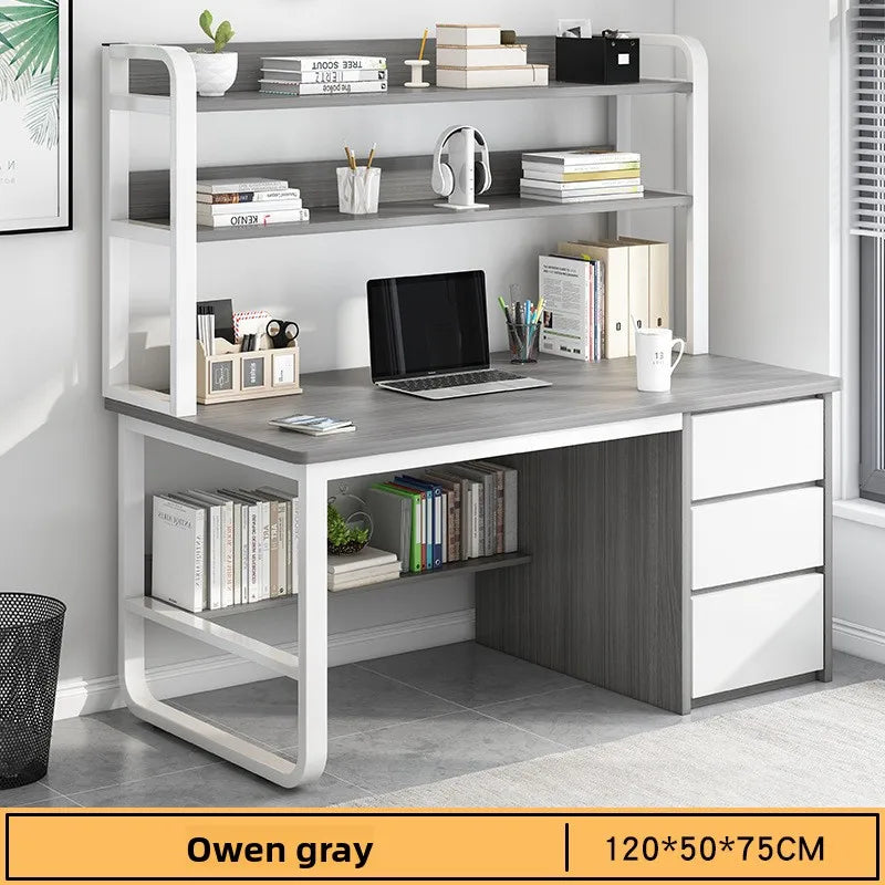 New model Desk Desktop Computer Desk Simple Home Desk Student Bedroom Bookshelf Integrated Writing Desk
