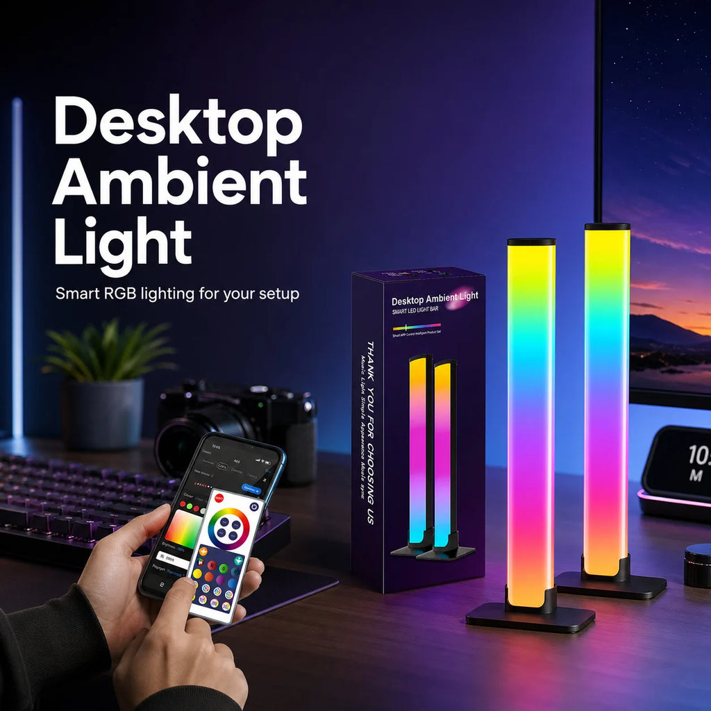 LED Night Desktop Smart RGB  Atmosphere Light Remote Variable Colors USB-powered for Gaming Desk Office Party TV Background Lamp