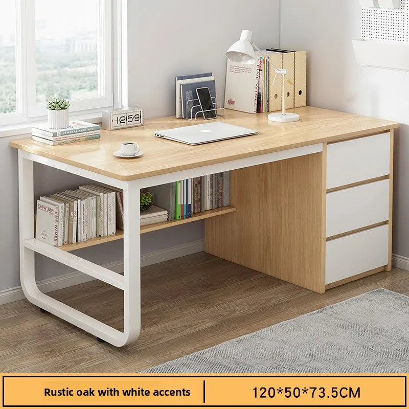 New model Desk Desktop Computer Desk Simple Home Desk Student Bedroom Bookshelf Integrated Writing Desk