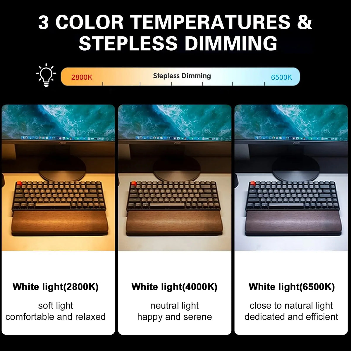 Led Monitor Lights Bar Stepless Dimming RGB Screen Hanging Light Bar Eye-caring LED Computer Desk Lamp USB Work Reading Lighting