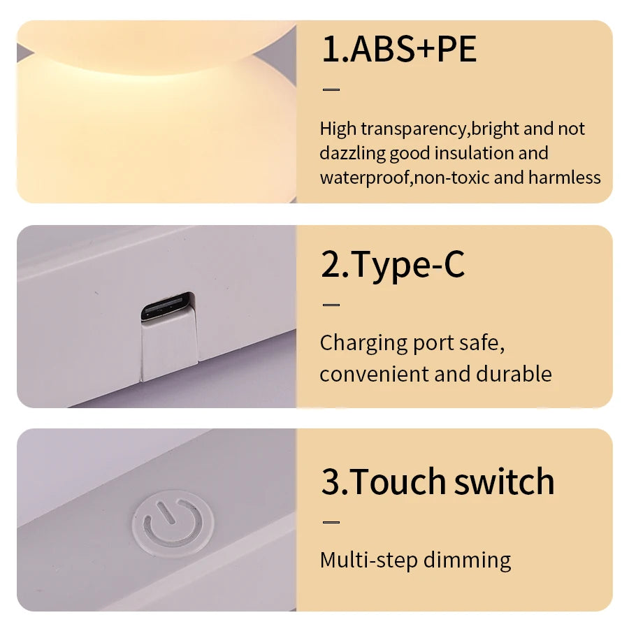 Rechargeable RGB Led Night Light Bedroom Table Lamp Party Lighting for Desk Living Room Bar Decor 16 Color Led Strip Lights