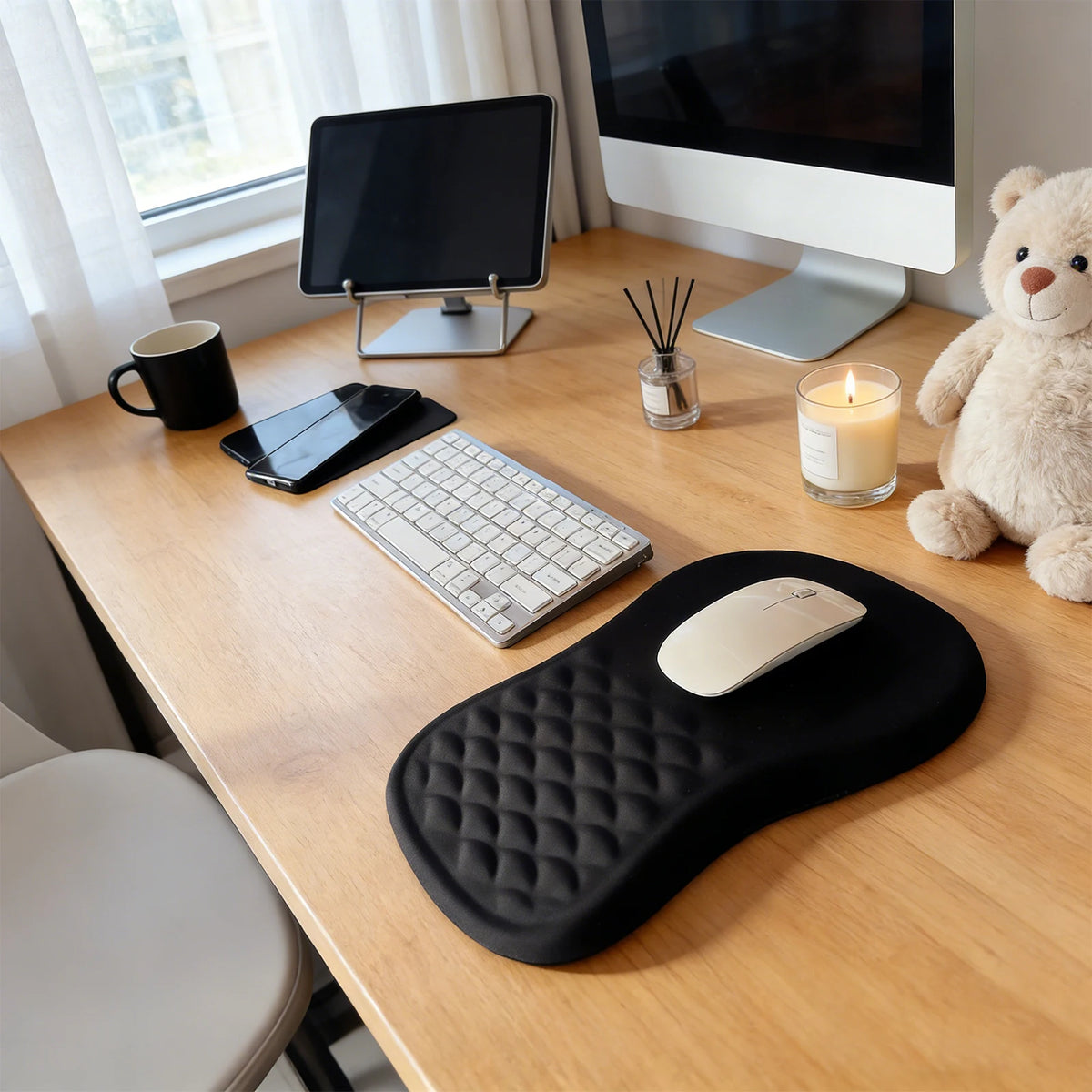 Ergonomic Mouse Pad Non-Slip Massage Bulge Mousepad Wear Resist Comfortable Wrist Support Pads For PC Laptop Computer Gaming