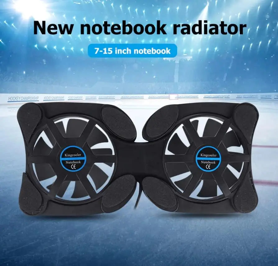 Foldable Cooling Pad Laptop Cooler with Double Fans USB Powered for 7-15 inch