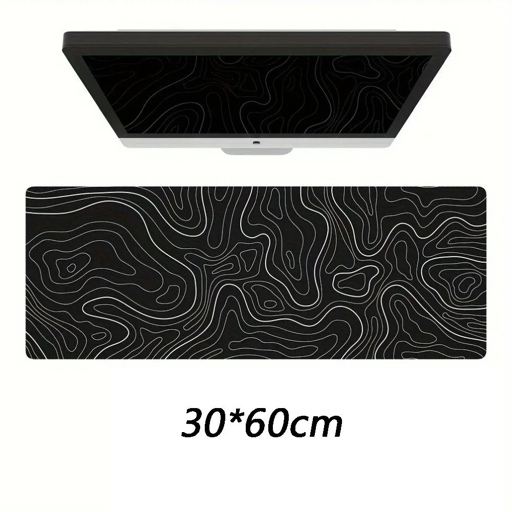 Professional Gaming Topographic Shape Gaming Mouse Pad Anti-Slip Wear-Resistant Keyboard Pad Table Mat Computer Desk